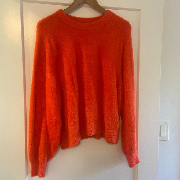 Aerie 🧡❤️🧡 Flurry Crewneck Sweater Pullover Small Red/Orange RARE - Picture 4 of 15